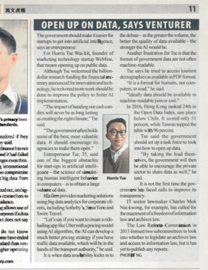 The Standard newspaper article: Open up on data, says venturer